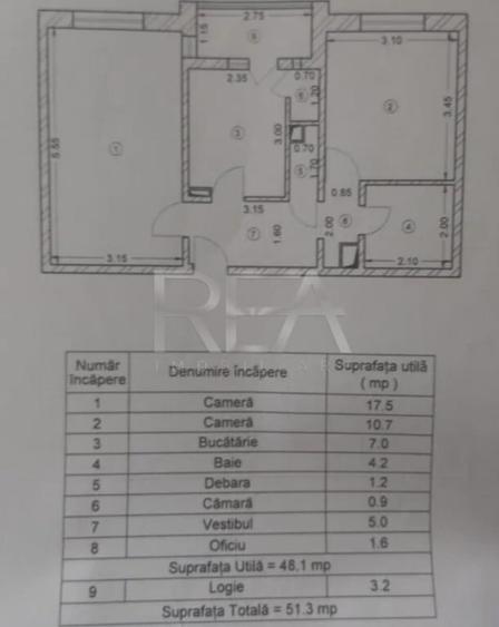 2 camere decomandat, 3/8, anvelopat-Crangasi - 3