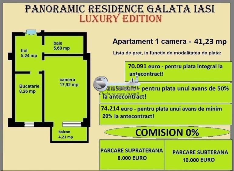 Apartament decomandat de vanzare in Iasi, Galata, 41,23 mp, bloc nou - 2