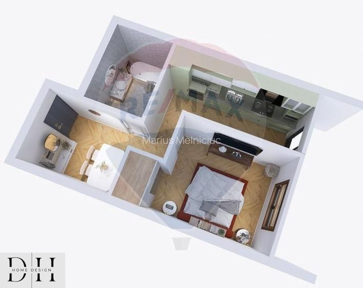Apartament nou 1 camera/ Oncea, Bloc Finalizat cu CF Apartament nou 1 camera/ Oncea, Bloc Finalizat cu CF