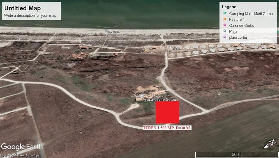 TEREN INTRAVILAN PE MALUL MARII 1.500 MP. IDEAL CONSTRUCTII TURISTICE RESTAURANT - 1