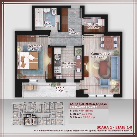 2 camere decomandat Theodor Pallady, Debara, PREMIUM, Metrou Teclu 12* - 6