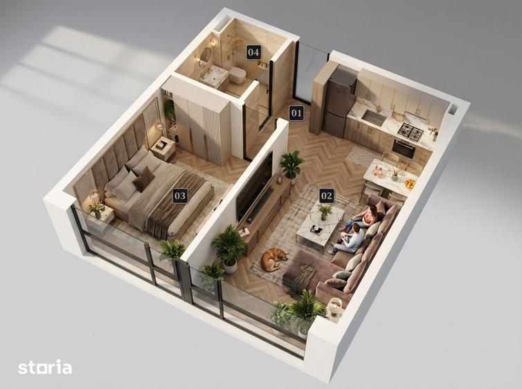Apartament cu 2 camere în Chiajna