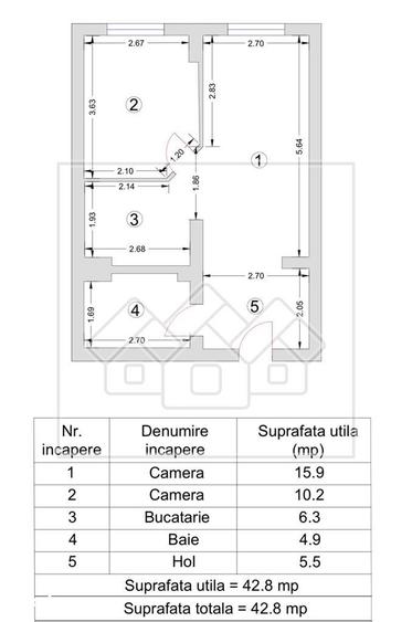 Apartament cu 2 camere în Broscărie