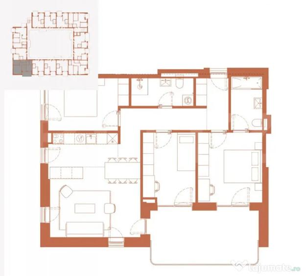 Comision 0! River by Hexagon - apartament 4 camere, 86 mp, t - 2