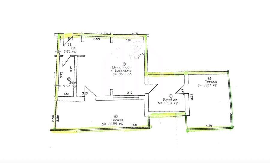 Apartament cu 2 camere în Sud