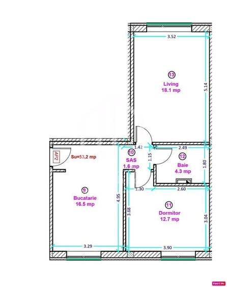 Apartament 2 camere + 53,2 mp + gradina de 12 mp - Shopping City Sibiu - 6