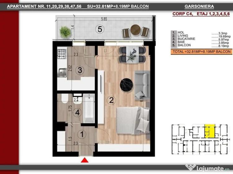 Gars.dec. -41(33+8)mp-gata, la aprox. 15min metrou Leonid... - 1