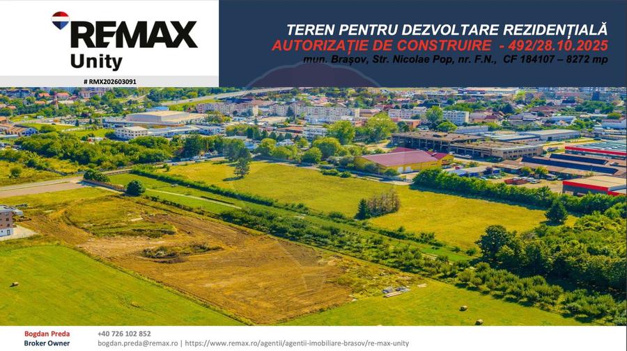 Teren dezvoltare rezidențială 8,272mp Brasov/AUTORIZATIE DE CONSTRUIRE - 1
