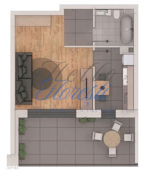 Apartament 1 camera, 34mp 17mp terasa, ansamblu NZEB, zona Terra - 2