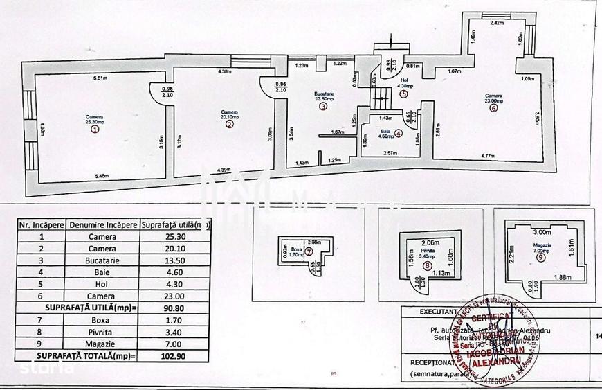 Apartament cu 3 camere semidecomandat în Orașul de Jos