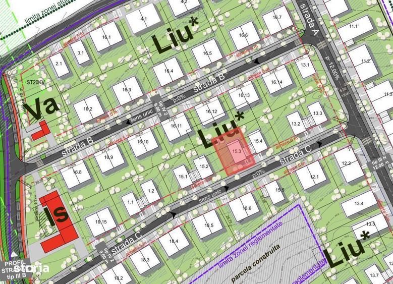 Parcela intr-un PUZ nou, Dambul Rotund, 430 mp, front 18 ml - 2