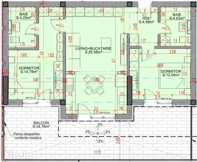 Apartament 3 Camere cu terasa 35 mp langa scoala si metrou - 6