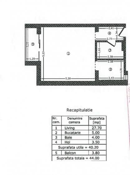 Garsoniera | 44 mp | Terasa | Bloc Nou | Aviatiei - 9