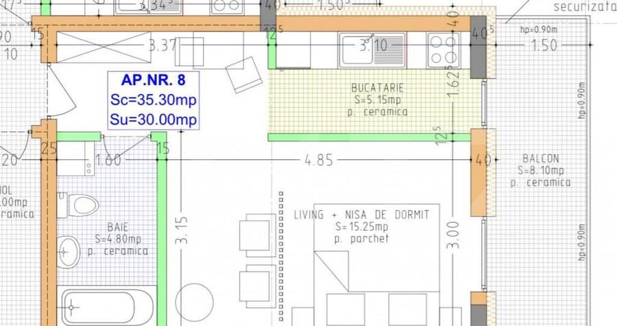 Apartament de vanzare bloc nou, 47 mp, zona zavoaie ter - 1