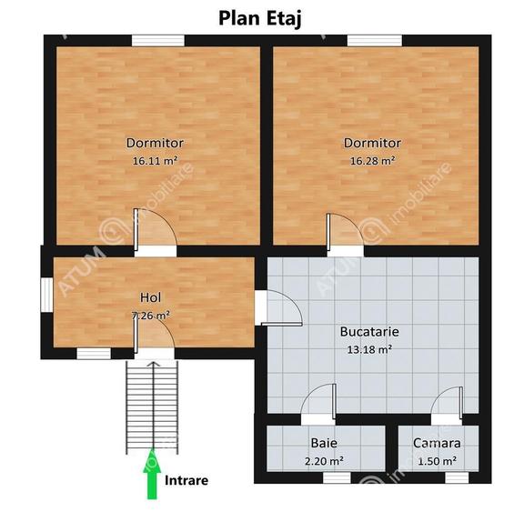 Casa cu 3 camere si teren 310 mp zona Trei Stejari din Sibiu - 14