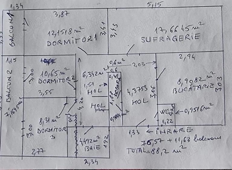 Vand Apartament decomandat 4 camere in Alexandria, pe str. Bucure?ti la intersec?ie cu Str. Ghica - 3