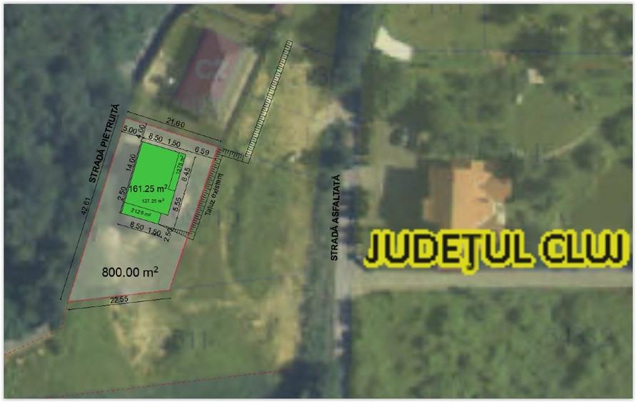 Proprietar vând Casă Feleacu, 161mp Valea Căpriorii,poziție premium. Teren 800mp - 12