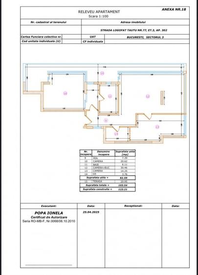 3 camere + terasa generoasa - 103 mp - Logofat Tautu 77, Sector 3 3 camere + terasa generoasa - 103 mp - Logofat Tautu 77, Sector 3