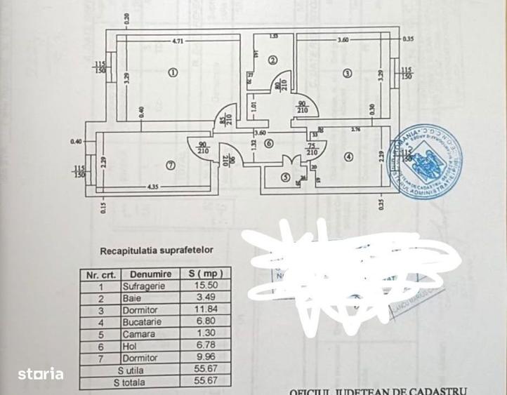 3 camere Calea Bucuresti parter decomandat fara blcon 56mp 72000euro - 1