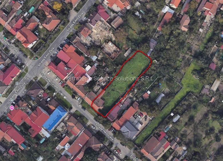 Teren Timisoara, Fratelia, str. Herculane, 1406mp, FS=20m, casa veche, com=0% Teren Timisoara, Fratelia, str. Herculane, 1406mp, FS=20m, casa veche, com=0%