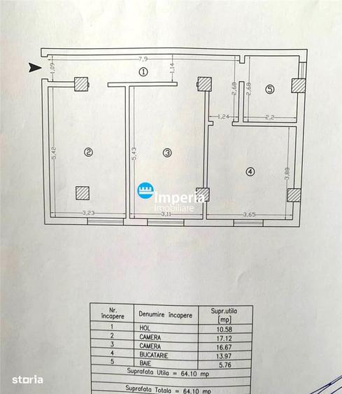 Apartament 2 cam, D, 64 mu, semimobilat, Pepinerei Valea Adanca - 7