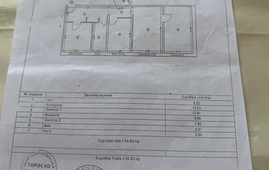 Apartament cu 3 camere semidecomandat, mobilat în Km 4-5