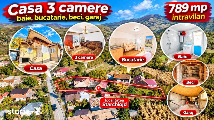 Casă cu 3 camere cu Teren 789 Mp în Starchiojd