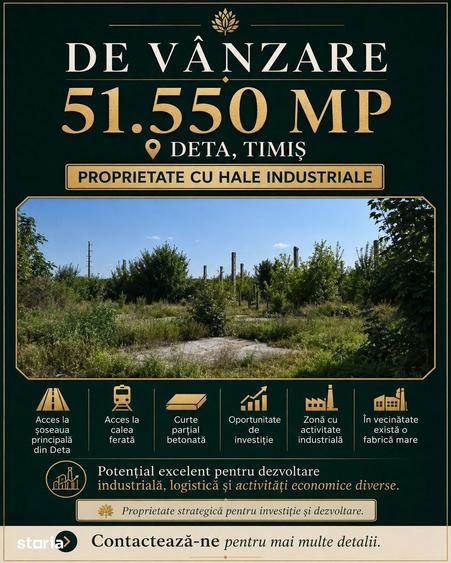 Teren de 50500 mp, în Central