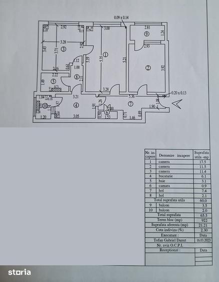 Apartament cu 3 camere în Țiglina 2