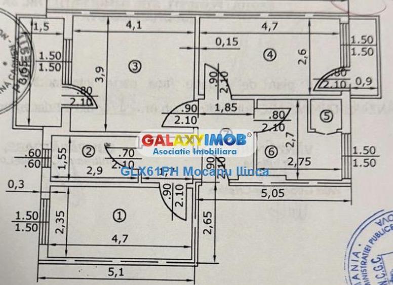 Apartament cu 3 camere decomandat, mobilat în Republicii