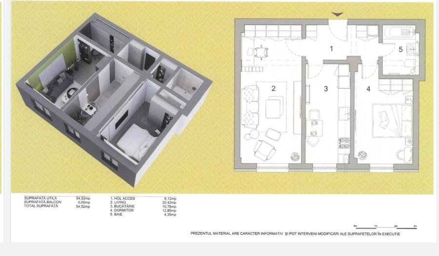 Apartament cu 2 camere decomandat în Central