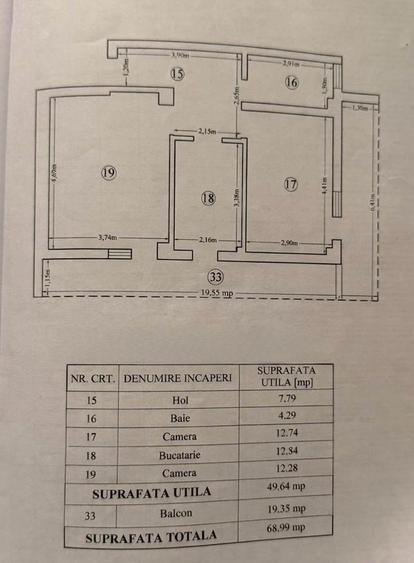 Apartament cu 2 camere în Cug