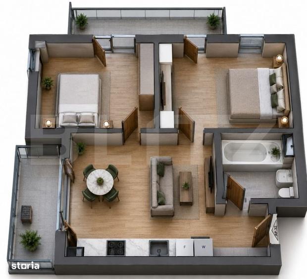 Apartament cu 3 camere în Apahida