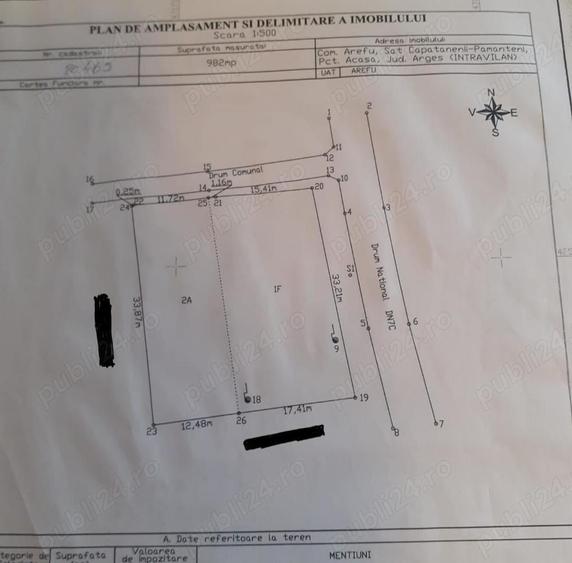 Teren de 980 mp, în Căpățânenii Pământeni