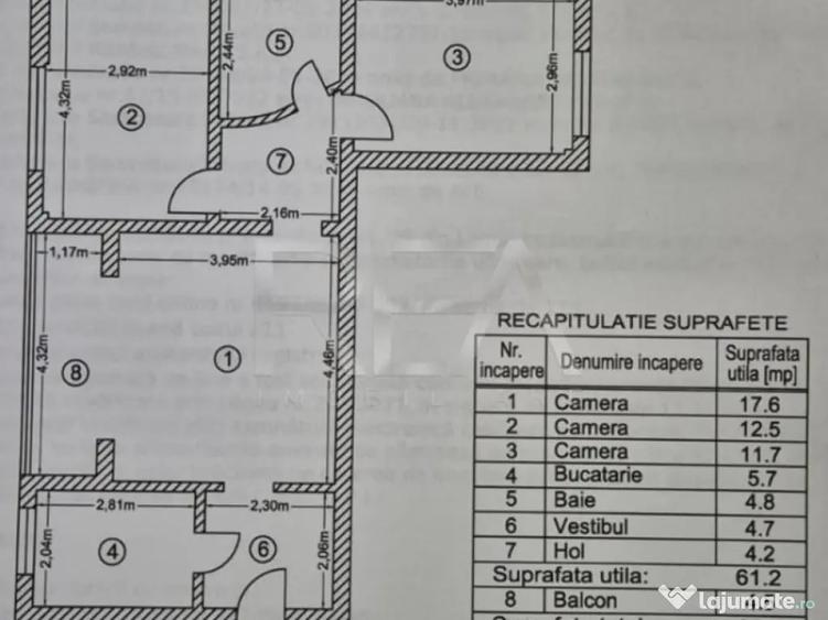 Apartament cu 3 camere semidecomandat în Colentina