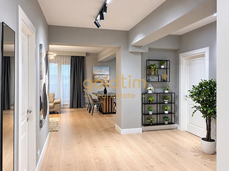 Apartament cu 4 camere semidecomandat, mobilat în Băneasa