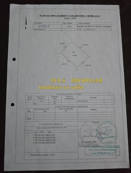 Teren de 307 mp, în Tomis Plus