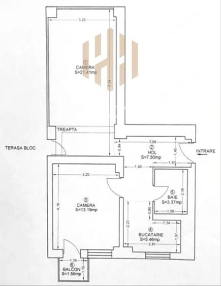 Apartament cu 2 camere decomandat în Vest