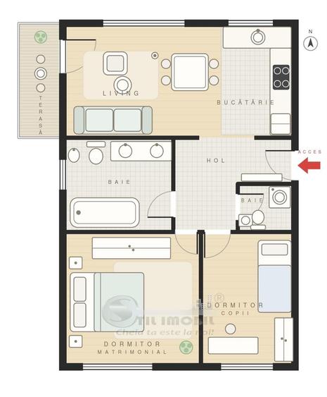 Apartament cu 3 camere în Bucium