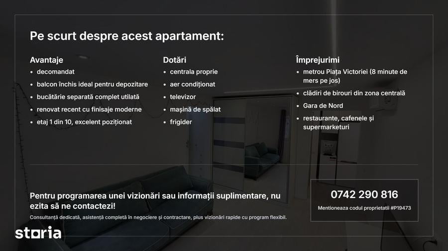 Apartament 2 camere | Victoriei | 7 Min Metrou | Complet Mobilat - 11