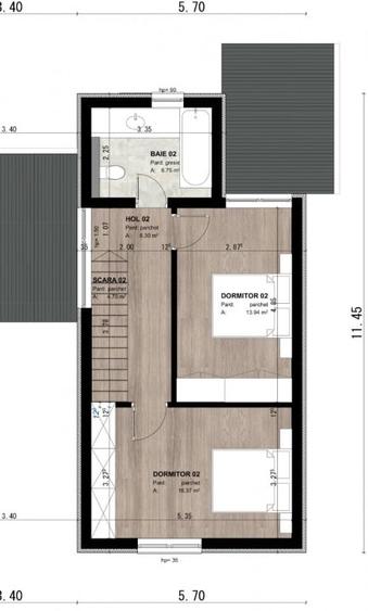 Duplex cu 3 camere cu Canalizare în Moșnița Nouă
