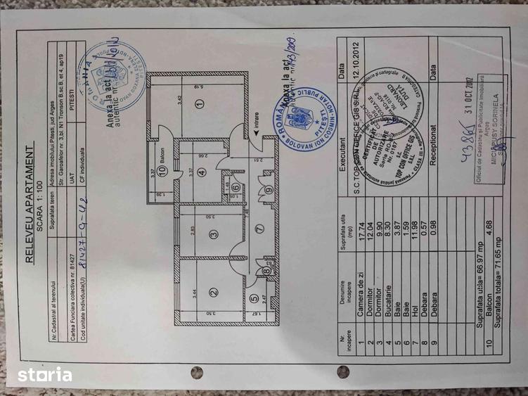 Apartament cu 3 camere în Central