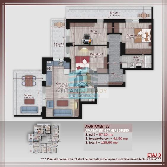 Apartament cu 4 camere decomandat în Titan