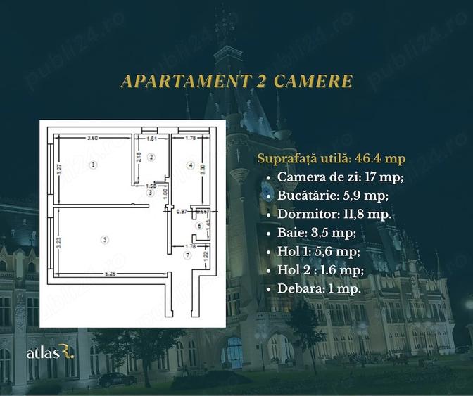 Apartament 2 camere | Bloc Gulliver | Ultra central | 46 mp - 4