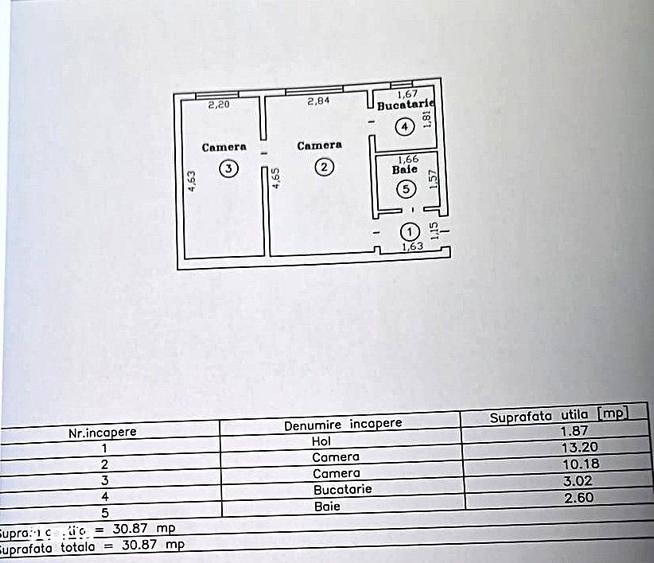 Apartament cu 2 camere semidecomandat în Șagului