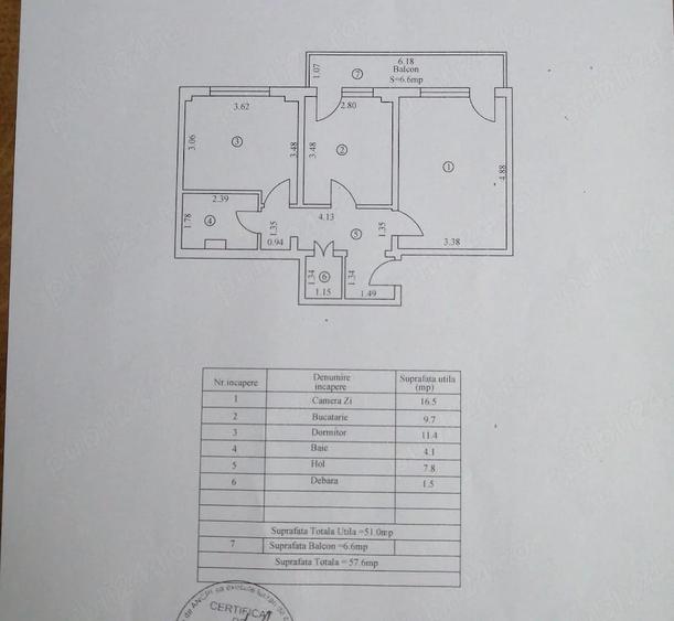 Apartament cu 2 camere decomandat în Radu Negru