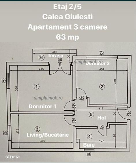 Apartament cu 3 camere decomandat, mobilat în Crângași