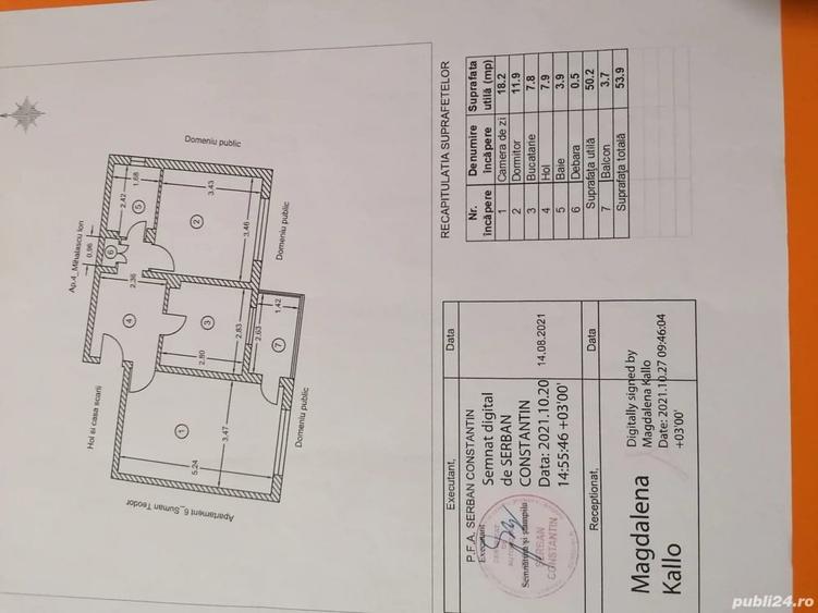 Apartament cu 2 camere decomandat în Dorobanți 2