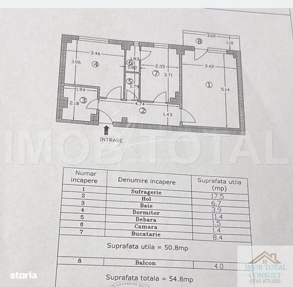 Apartament cu 2 camere decomandat în Geamăna