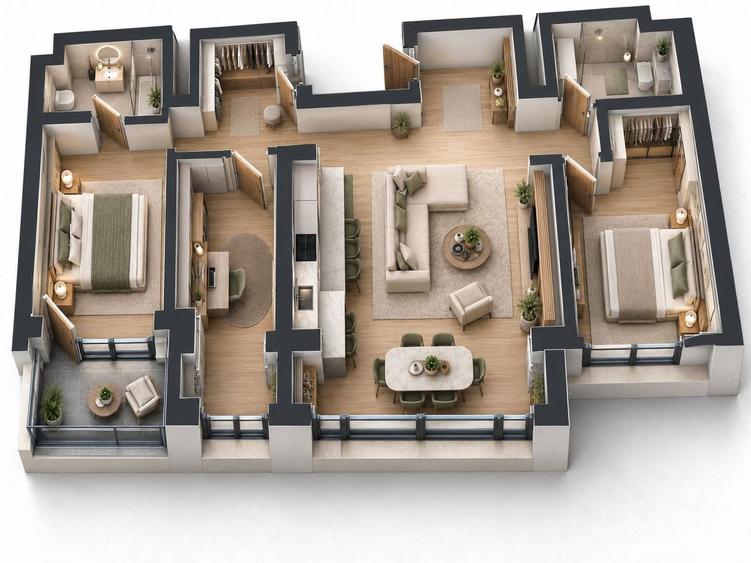 Apartament cu 4 camere decomandat, mobilat în Pipera
